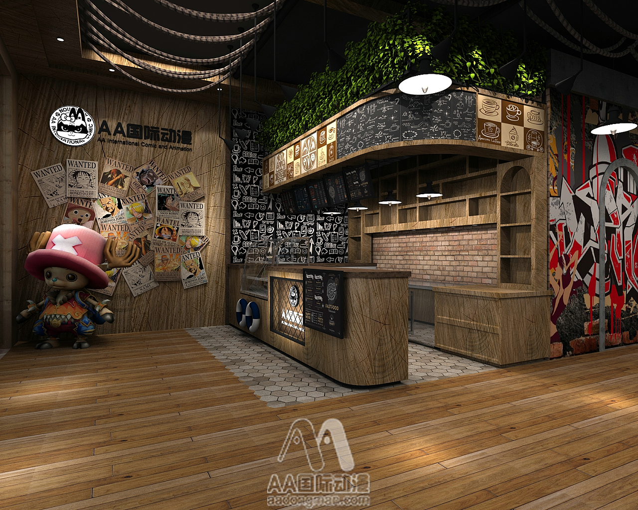 AA國(guó)際動(dòng)漫主題餐飲店 融合工藝設(shè)計(jì)的室內(nèi)空間體驗(yàn)